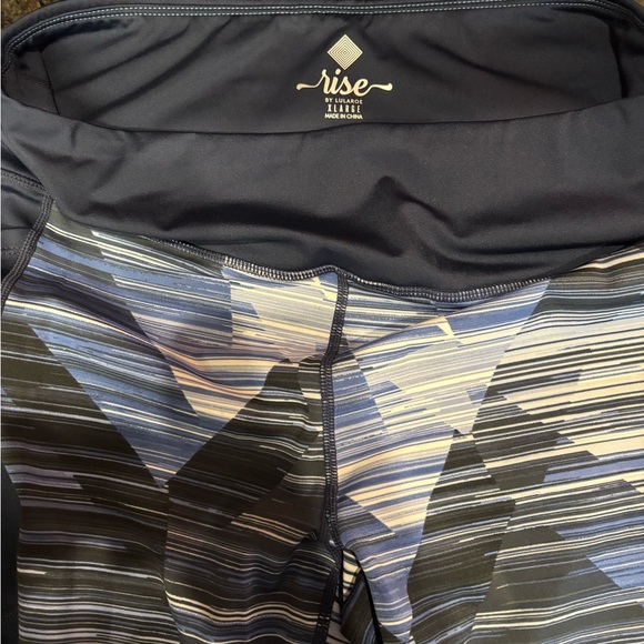 LuLaRoe Pants - LuLaRoe Women's Striped Joggers in Black and Blue Size Large- NEVER Worn
